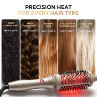 TYMO heated round brush with temperature settings for all hair types