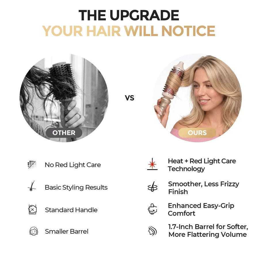 TYMO infrared hot brush vs regular styling brush feature comparison