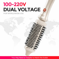 TYMO 100-220V dual voltage styling brush, worldwide travel use with universal voltage