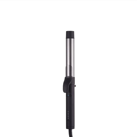 Side profile of the TYMO ROTA curling wand, showcasing its sleek barrel and modern design.