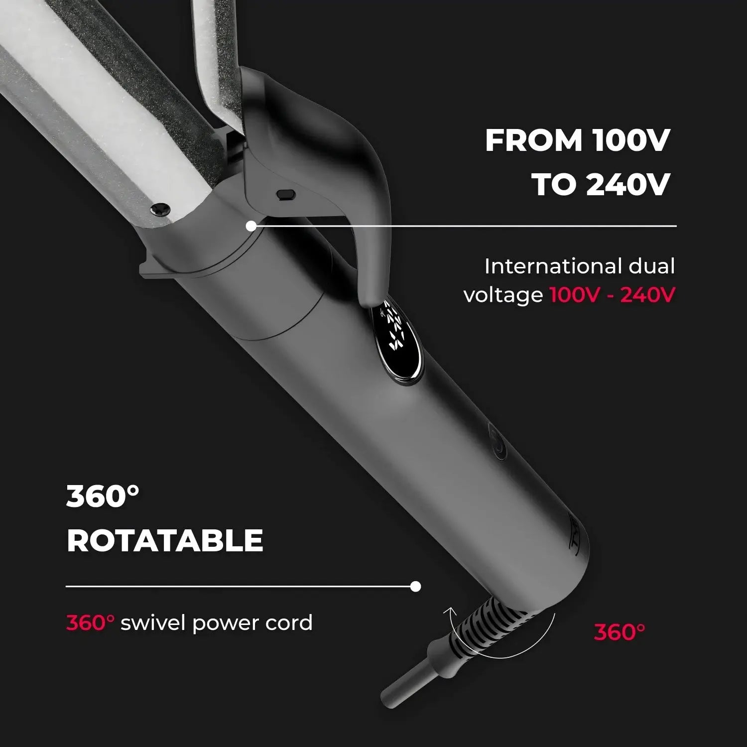 TYMO CUES Curling Iron with 3 Premium Ceramic Barrels