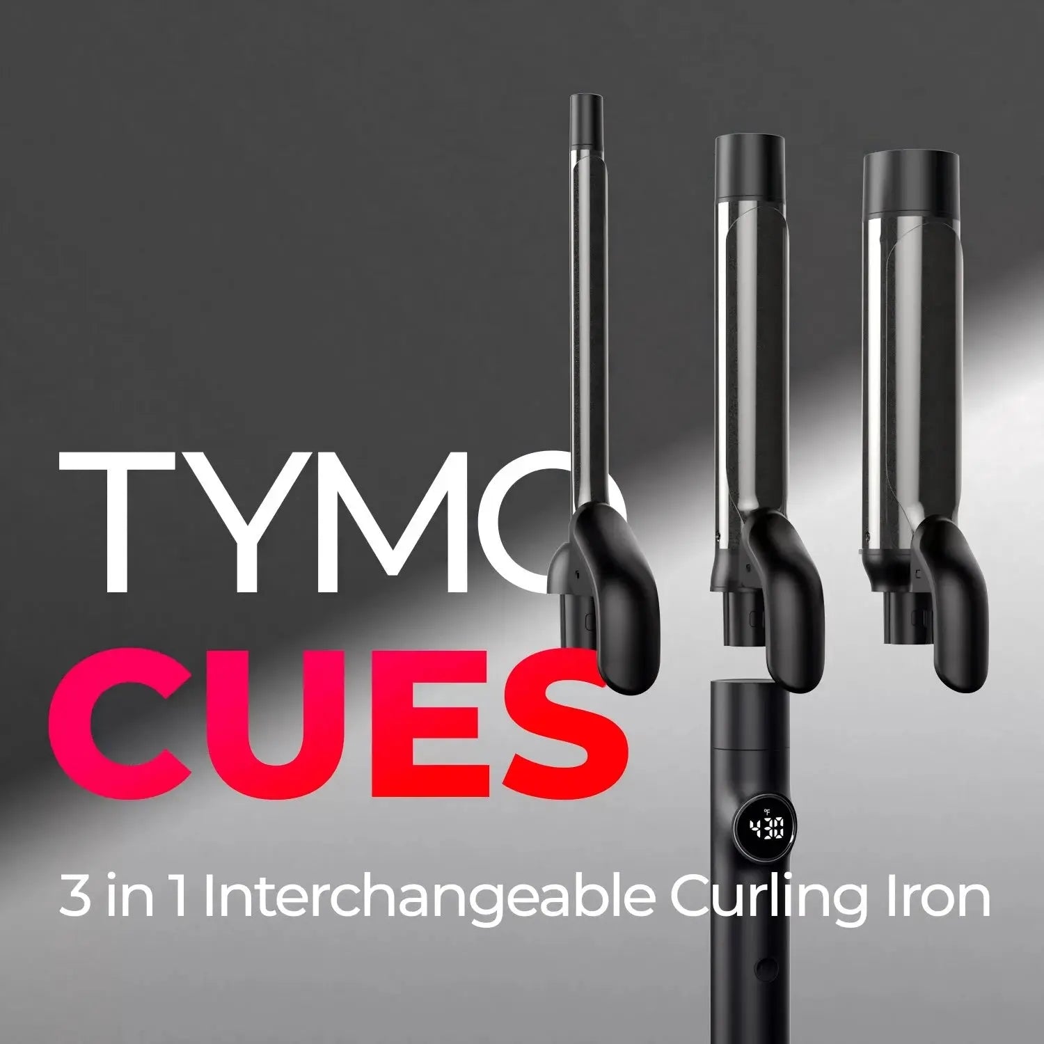 TYMO CUES Curling Iron with 3 Premium Ceramic Barrels