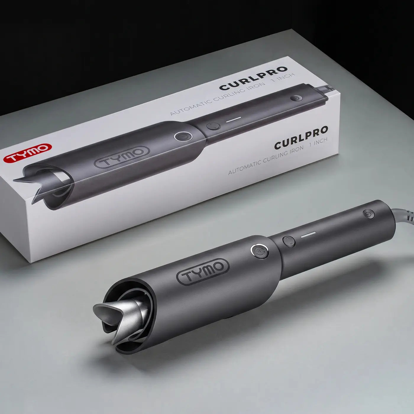TYMO CURLPRO automatic 1-inch curling iron with its retail box