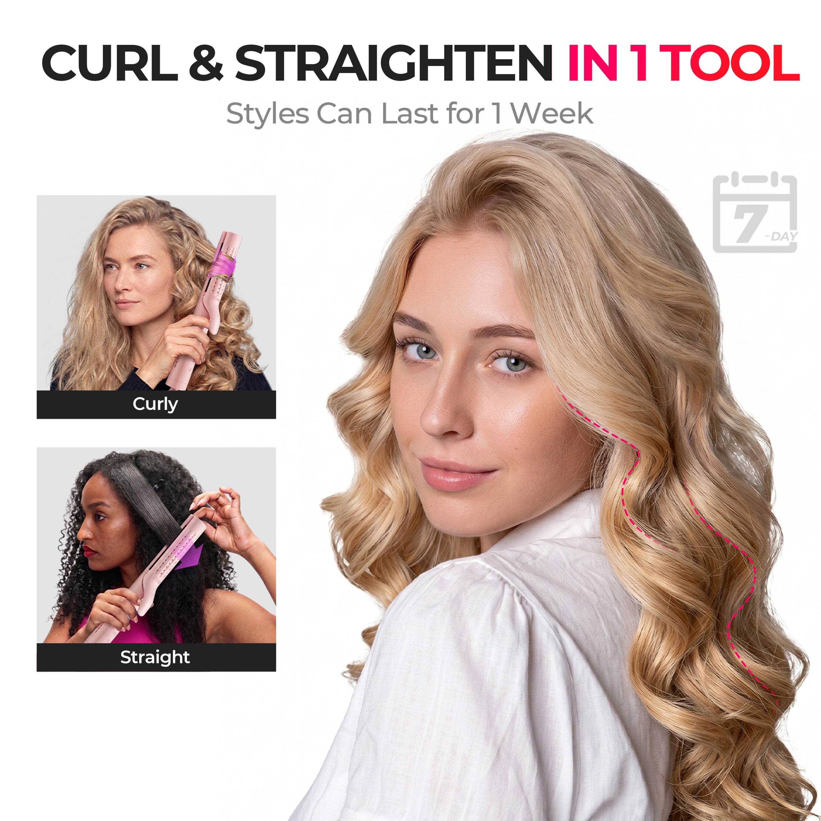 TYMO AIRFLOW blowout with curling iron for salon-style volume and smooth finish  