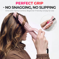 TYMO AIRFLOW curling iron with no-snag grip, beginner-friendly one-click temp control for smooth styling