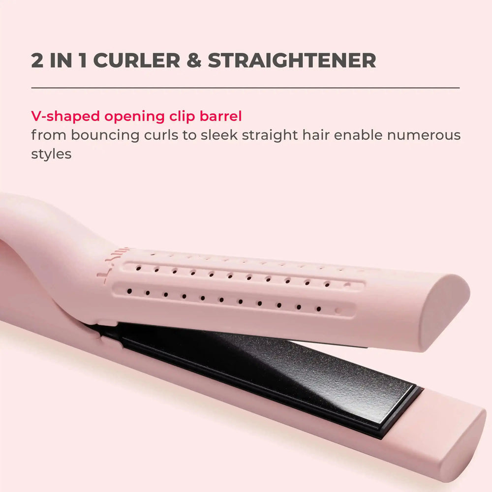 TYMO Airflow Pink 2 in 1 Cold Air Styler. Curler Straightener Hair