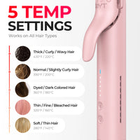 TYMO AIRFLOW 5 adjustable temperature settings for all hair types, from thick curly to soft thin hair