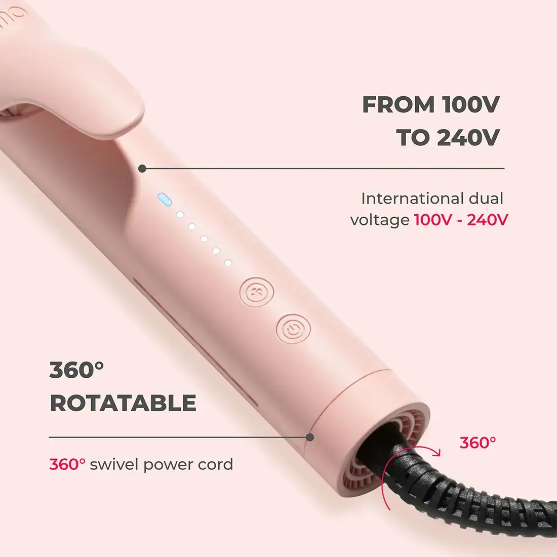 TYMO AIRFLOW 2 in 1 Hair Straightener and Curler
ROTATABLE 360° swivel power cord make hair styling process more easier.