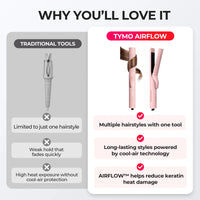 TYMO AIRFLOW vs traditional tools: 2-in-1 design, long-lasting styles, and keratin-friendly airflow technology