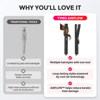 TYMO AIRFLOW vs traditional tools: 2-in-1 design, long-lasting styles, and keratin-friendly airflow technology