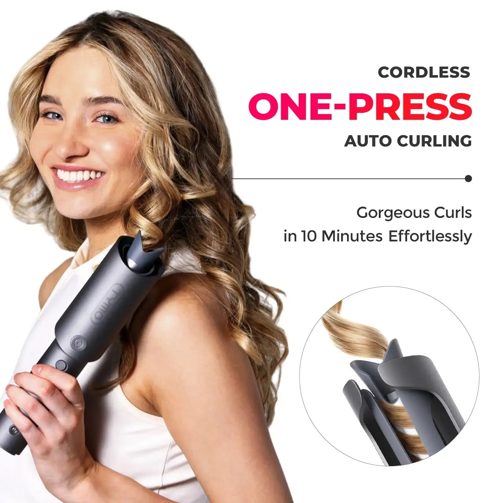 Pressing and curling machine outlet