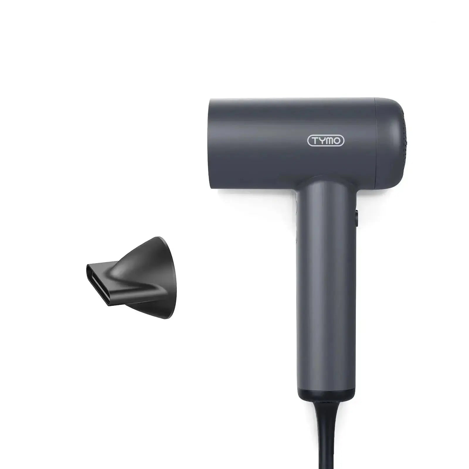 TYMO AIRHYPE LITE, a lightweight blow dryer in sleek black with a detachable nozzle.