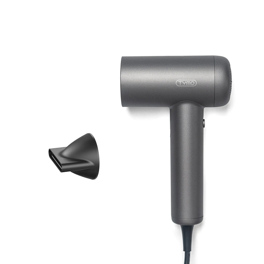 TYMO AIRHYPE LITE SILVER fast drying hair dryer with smoothing nozzle for stylish, quick drying and enhanced shine.