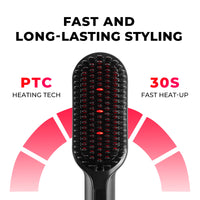 
                  
                    TYMO IONIC PLUS hair straightening brush excels with its 30-second fast heat-up and PTC heating technology.
                  
                