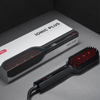 
                  
                    Close-up of TYMO IONIC PLUS hair straightener packaging, showcasing its sleek and stylish appearance.
                  
                