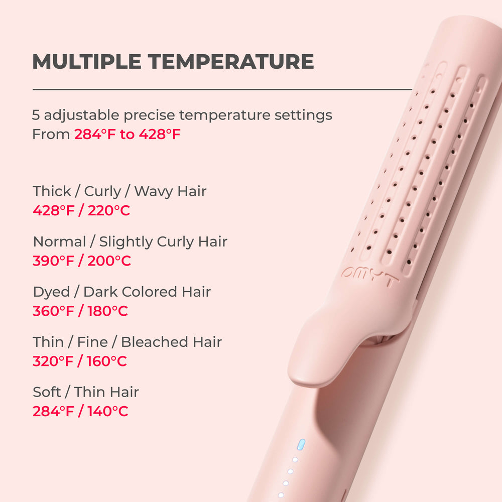 Tymo Airflow Pink 2-in-1 Cold Air Styler. Curler & Straightener Hair
